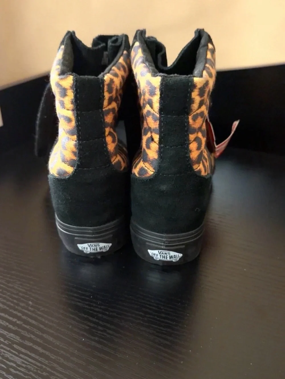 Vans SK8-Hi Black Hidden Wedge Shoes Black Cheetah Print – Size 5 Womens No Box